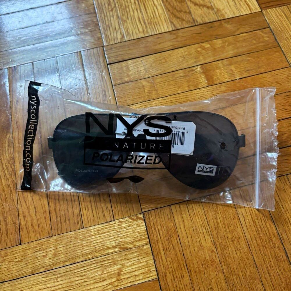 NYS Collection NYS Signature Polarized Aviator Sunglasses Black UV400 135mm